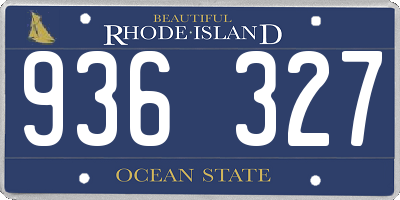 RI license plate 936327