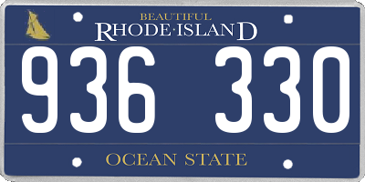 RI license plate 936330