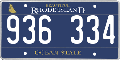 RI license plate 936334