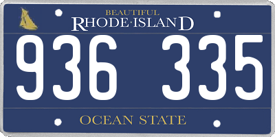 RI license plate 936335