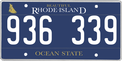 RI license plate 936339