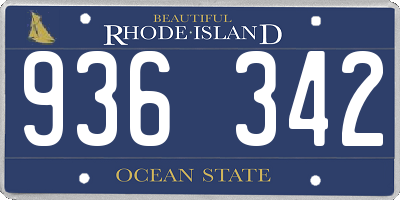 RI license plate 936342