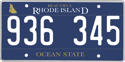 RI license plate 936345