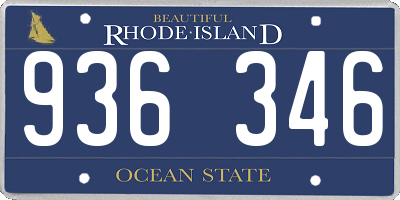 RI license plate 936346