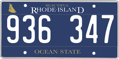 RI license plate 936347