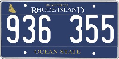 RI license plate 936355