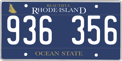 RI license plate 936356