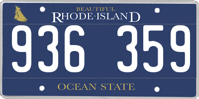 RI license plate 936359