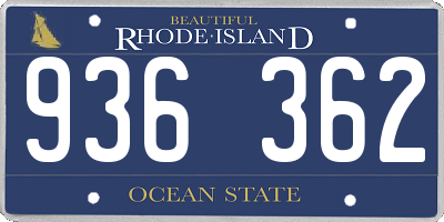 RI license plate 936362