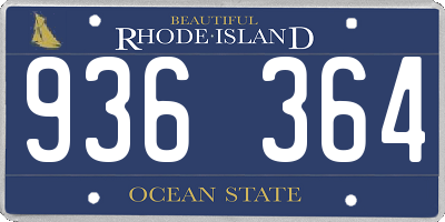 RI license plate 936364