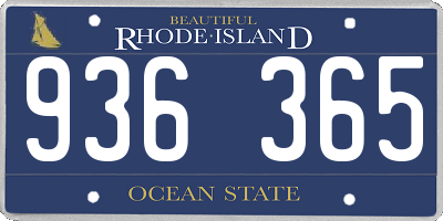 RI license plate 936365
