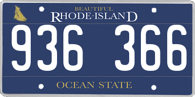 RI license plate 936366