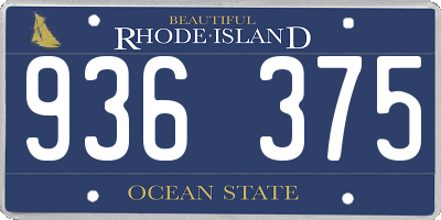 RI license plate 936375