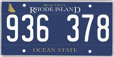 RI license plate 936378