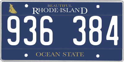 RI license plate 936384
