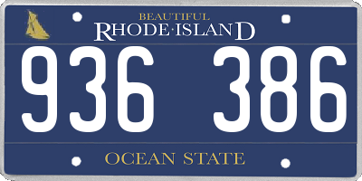 RI license plate 936386