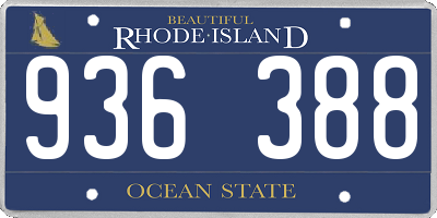 RI license plate 936388