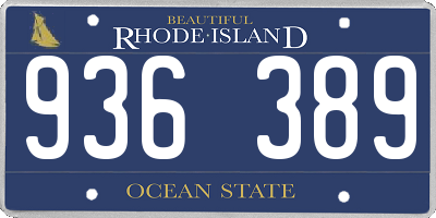 RI license plate 936389