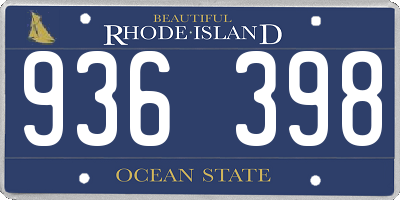 RI license plate 936398