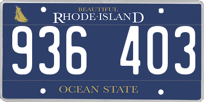 RI license plate 936403
