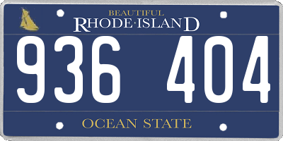 RI license plate 936404