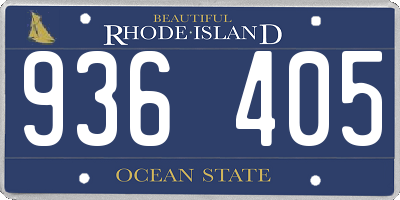 RI license plate 936405