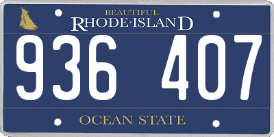 RI license plate 936407