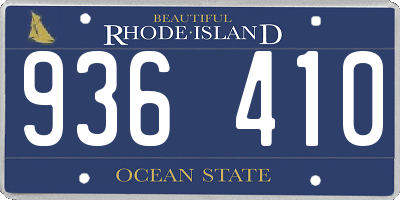 RI license plate 936410