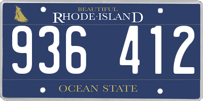 RI license plate 936412