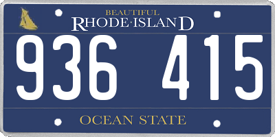 RI license plate 936415