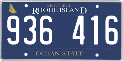 RI license plate 936416