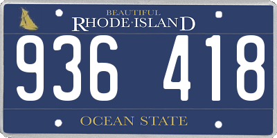 RI license plate 936418