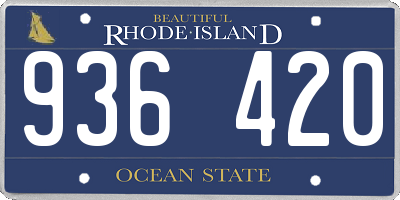 RI license plate 936420