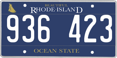 RI license plate 936423