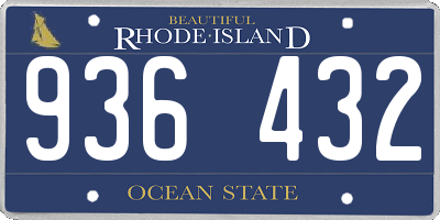 RI license plate 936432