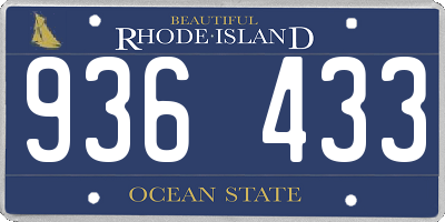 RI license plate 936433