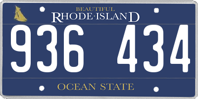RI license plate 936434
