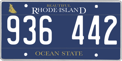 RI license plate 936442