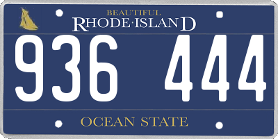 RI license plate 936444