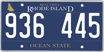 RI license plate 936445