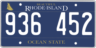 RI license plate 936452