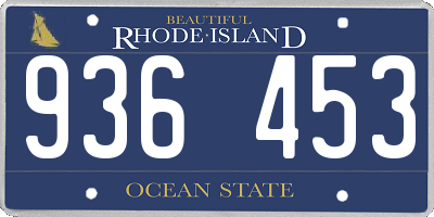 RI license plate 936453