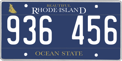 RI license plate 936456
