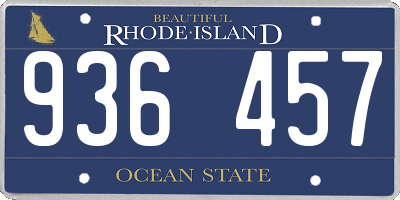 RI license plate 936457