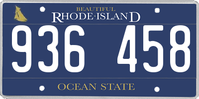 RI license plate 936458