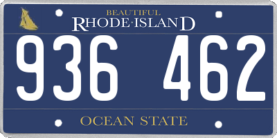 RI license plate 936462