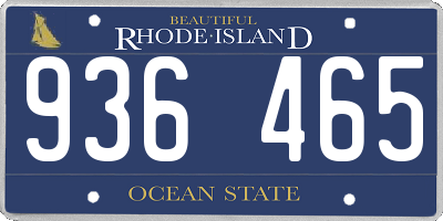 RI license plate 936465