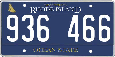 RI license plate 936466