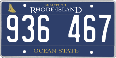 RI license plate 936467