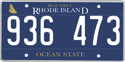 RI license plate 936473